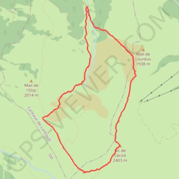 Itinéraire Pic de Céciré, distance, dénivelé, altitude, carte, profil, trace GPS