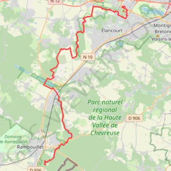 Itinéraire Parcours rambouillet a velo, distance, dénivelé, altitude, carte, profil, trace GPS