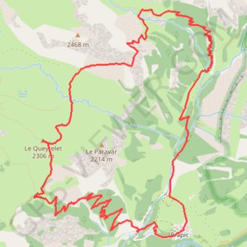Itinéraire Prapic le Jujal le Queyrellet, distance, dénivelé, altitude, carte, profil, trace GPS