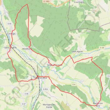 Itinéraire Vallée du Surmelin, distance, dénivelé, altitude, carte, profil, trace GPS