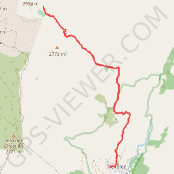 Itinéraire Sierra nevada, distance, dénivelé, altitude, carte, profil, trace GPS