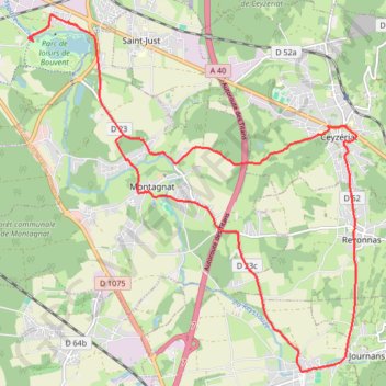Itinéraire Parcours Bourg en Bresse, distance, dénivelé, altitude, carte, profil, trace GPS