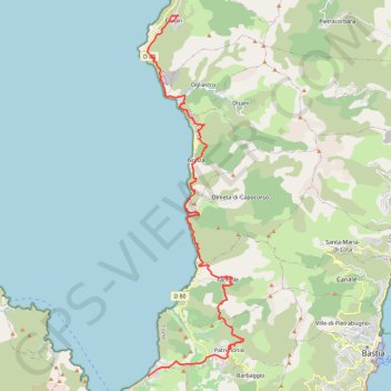 Itinéraire Canari - Saint-Florent, distance, dénivelé, altitude, carte, profil, trace GPS