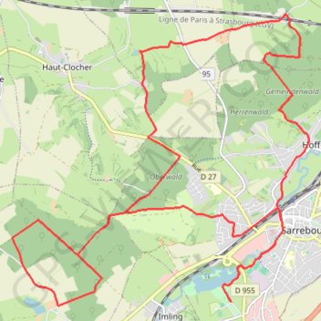Itinéraire Circuit des Étangs de Rinting, distance, dénivelé, altitude, carte, profil, trace GPS