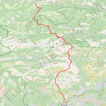 Itinéraire Grasse-Entrevaux, distance, dénivelé, altitude, carte, profil, trace GPS