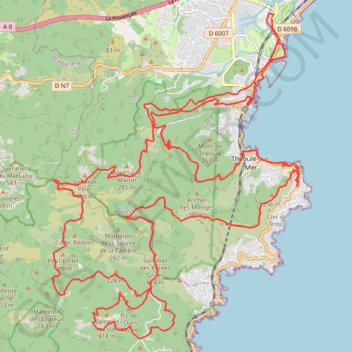 Itinéraire Trail des Balcons dAzur 2024, distance, dénivelé, altitude, carte, profil, trace GPS