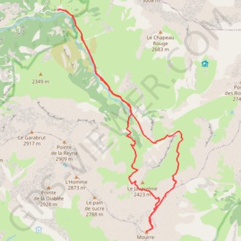 Itinéraire Le Mourre-Froid, distance, dénivelé, altitude, carte, profil, trace GPS