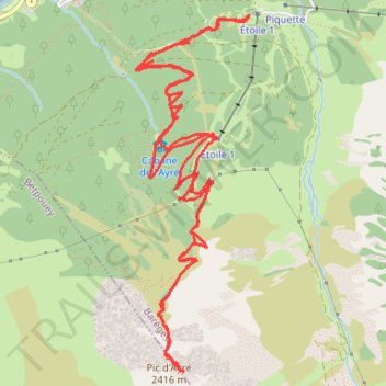 Itinéraire 921 Pic d'Ayré, distance, dénivelé, altitude, carte, profil, trace GPS